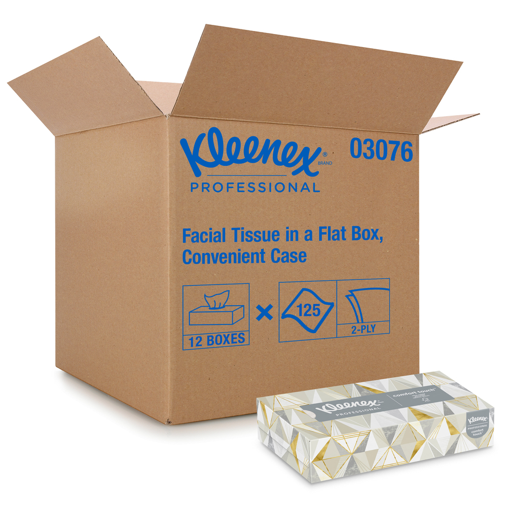 36 Boxes 03076 Flat Tissue Boxes Kleenex Professional Facial Tissue for Business