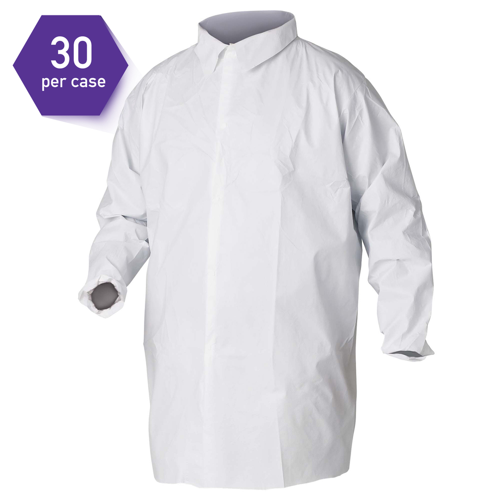 Elastic Wrist and 3 Pockets Pack of 30 The Safety Zone 1197M00CS Safety Zone DLWH-MD-BB Breathable Microporous Lab Coat M Individually Bagged 