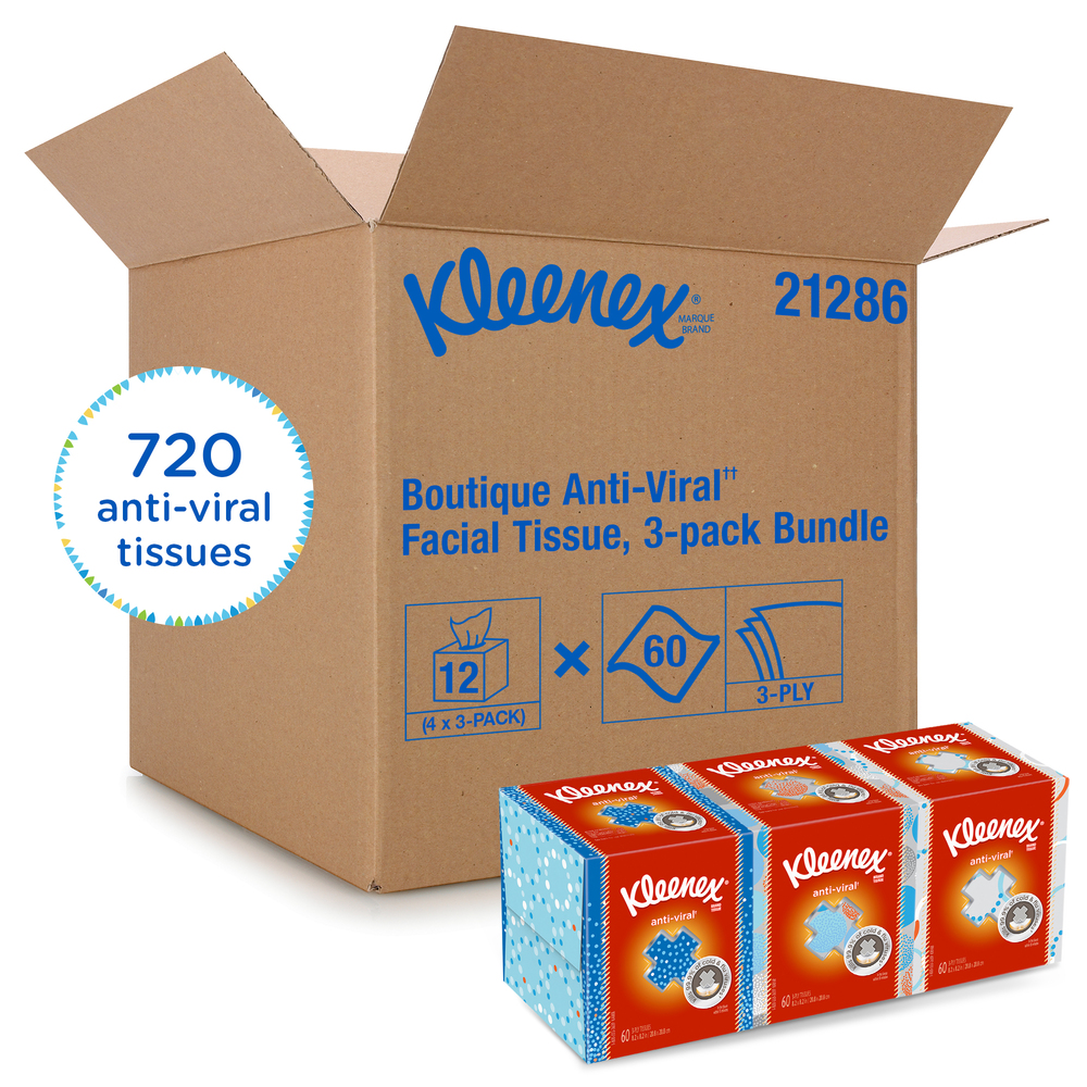 Kleenex® Professional AntiViral Facial Tissue Cube for Business (21286