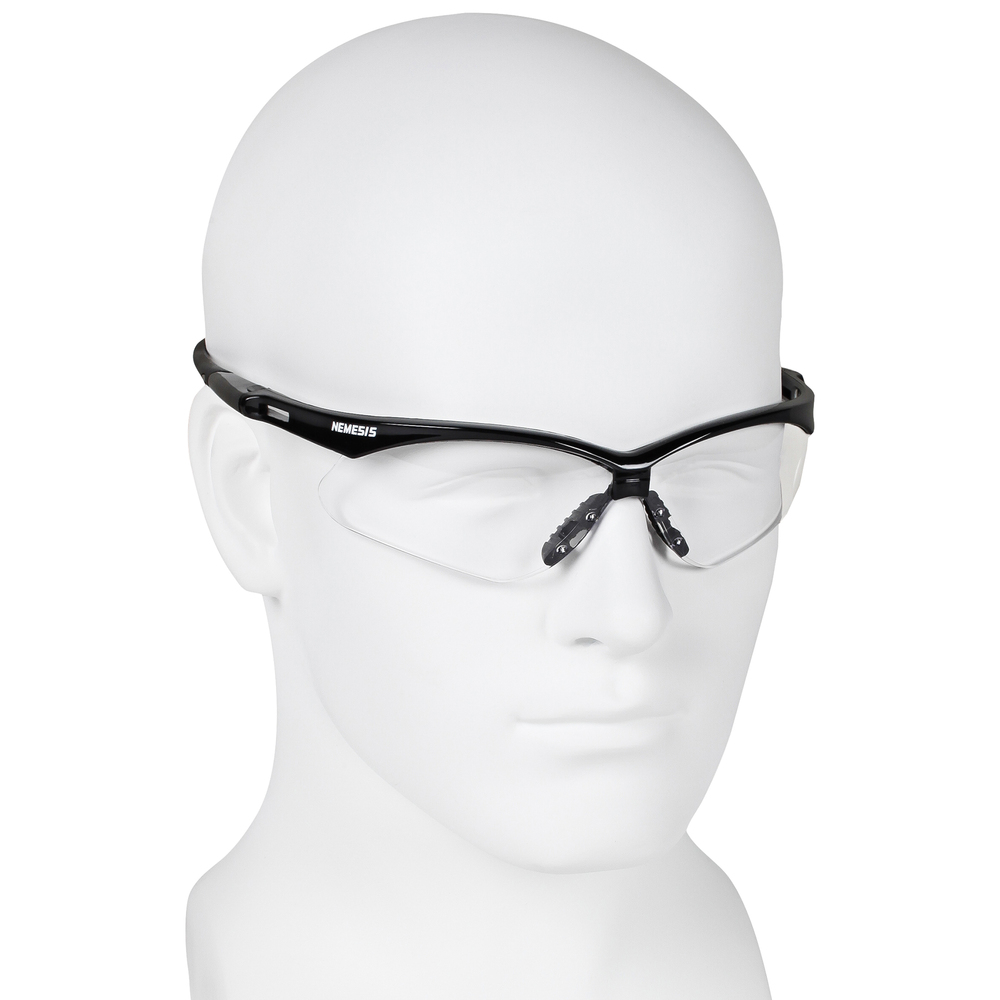 KleenGuard™ V30 Nemesis Safety Glasses (25676), Clear with Black Frame, 12 Pairs / Case - 25676