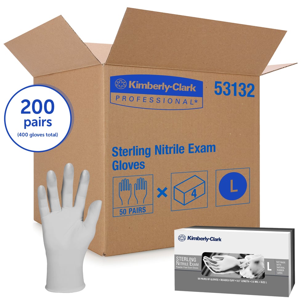 KimberlyClark™ Sterile Sterling Nitrile Exam Gloves (53132), 3.5 Mil