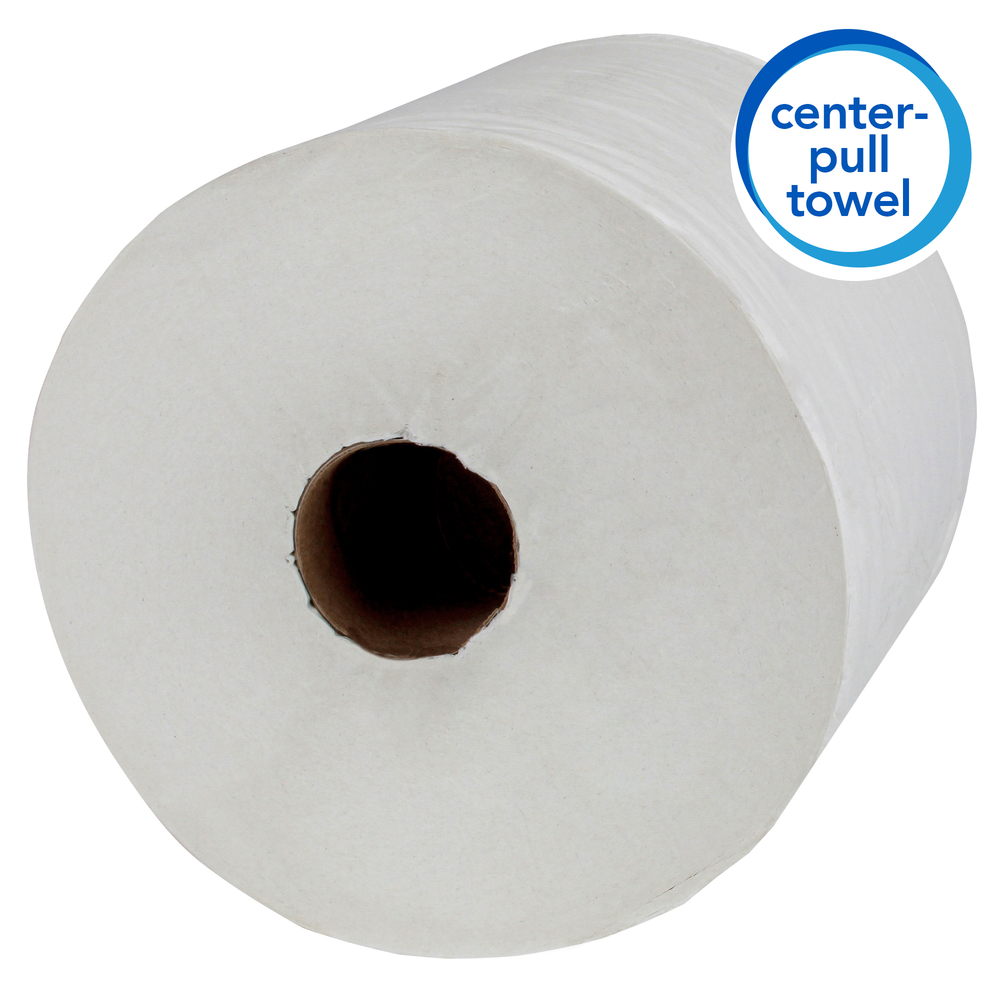 Scott® Essential Center Pull Paper Towels (01010), White, Perforated Hand Paper Towels, 500 Towels / Roll, 4 Rolls / Case - 01010