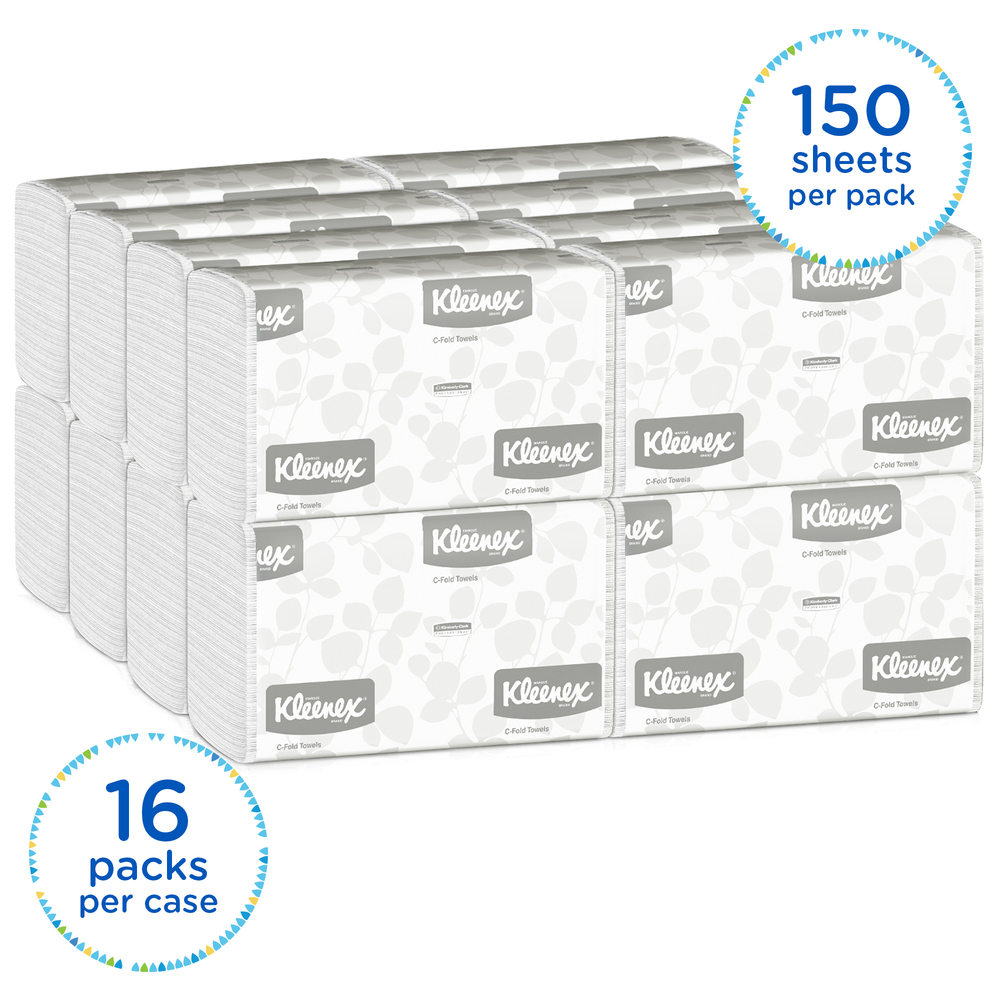 Kleenex C Fold Paper Towels White Absorbent 16 Packs per Case 01500 Kleenex C Fold Paper Towels White Absorbent 16 Packs per Case 01500