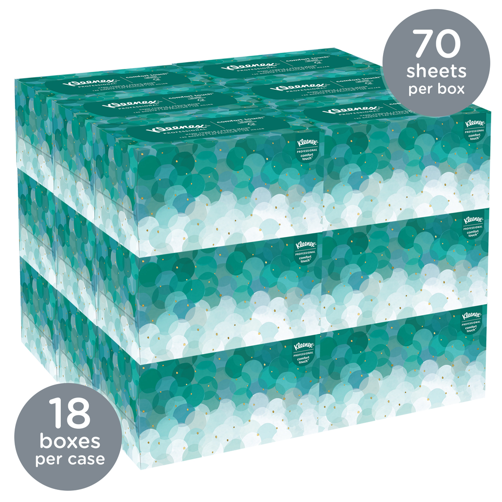 Kleenex® Hand Towels (11268), Ultra Soft and Absorbent, Pop-Up Box, White, 18 Boxes / Case, 70 Hand Towels / Box, 1,260 Hand Towels / Case - 11268