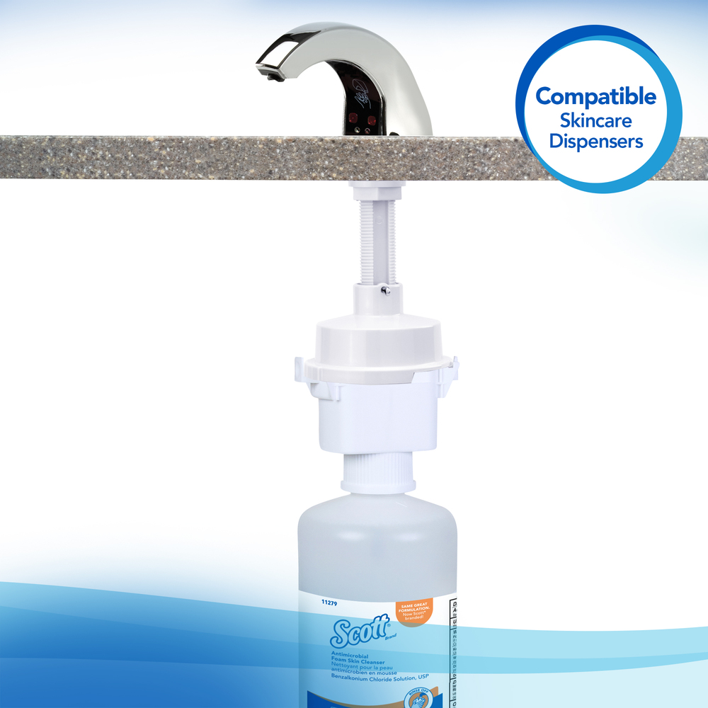 Scott® Control Antimicrobial Foam Skin Cleanser, 0.1% Benzalkonium Chloride (11279), Clear, Unscented, 1.5 L, 2 Counter-Mount Refills / Case - 11279