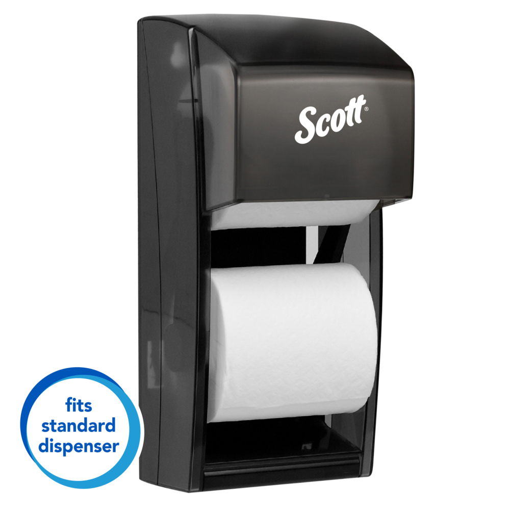 Scott® Essential Professional 100% Recycled Fiber Standard Roll Bathroom Tissue (13217), 2-Ply, White, 80 Rolls / Case, 506 Sheets / Roll, 40,480 Sheets / Case - 13217