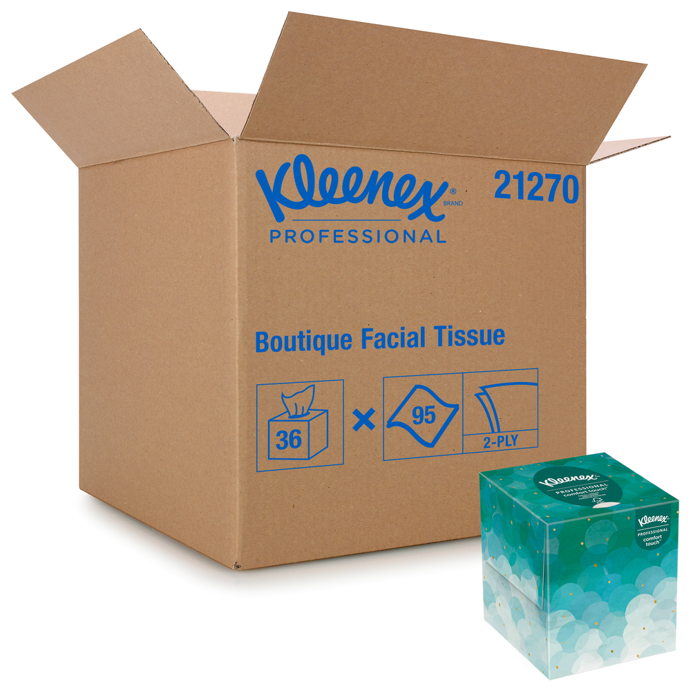 Kleenex Professional Facial Tissue Cube For Business 21270 Upright Face Tissue Box 36 Boxes 