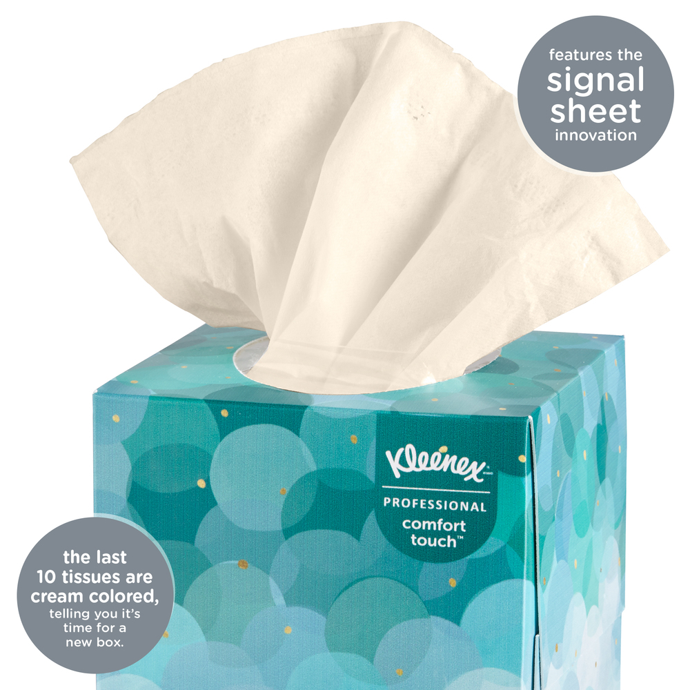 Kleenex® Professional Facial Tissue Cube for Business (21270), Upright Face Tissue Box, 36 Boxes / Case, 95 Tissues /Box, 3,420 Tissues / Case - 21270