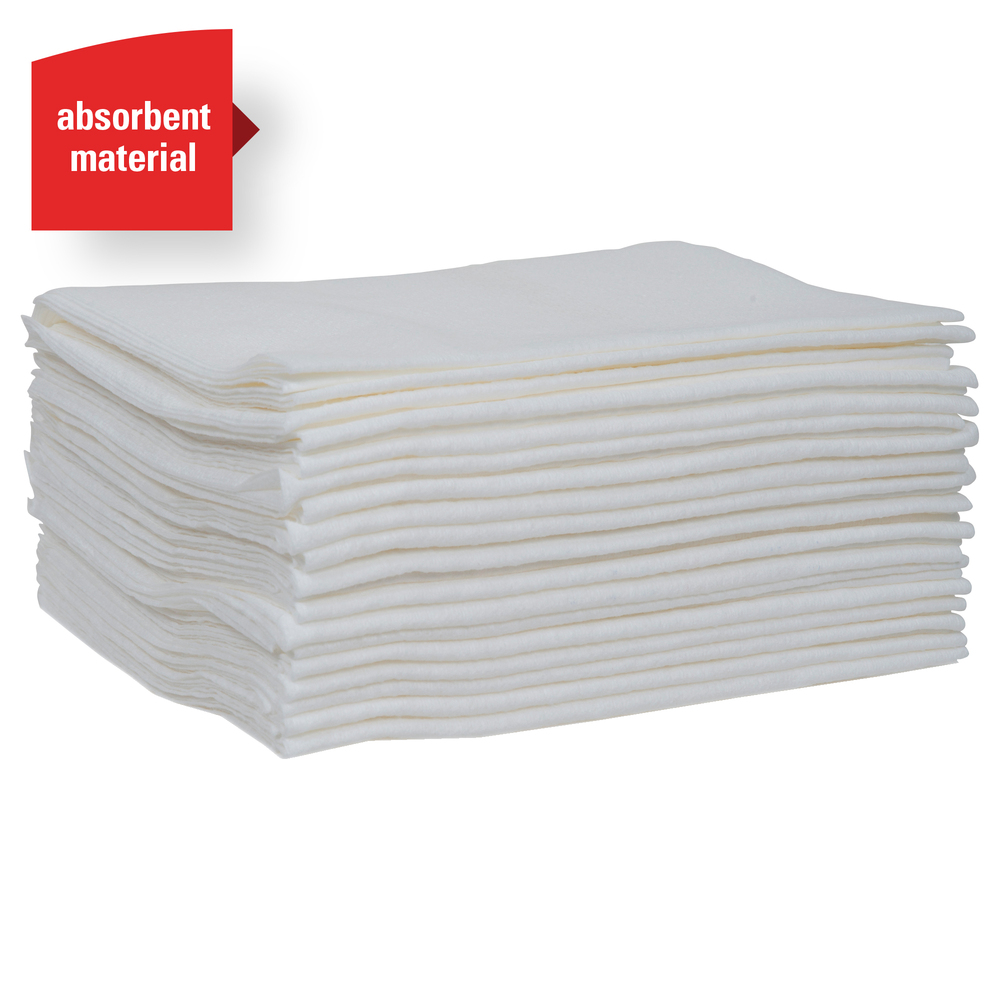 WypAll® X50 Disposable Cloths (35025), Strong for Extended Use, Quarterfold, White, 32 Packs / Case, 26 Sheets / Pack, 832 Sheets / Case - 35025