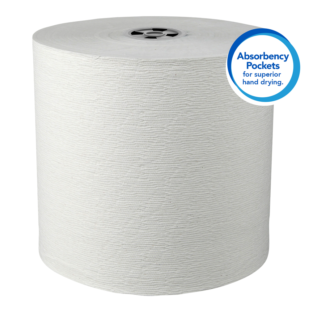 Scott Pro Hard Roll Paper Towels (43960), with Absorbency Pockets, for Scott Pro Dispenser (Grey Core only), 900’ / Roll, 6 White Rolls / Case, 5,400 feet - now 12.5% longer, formerly 800' - 43960