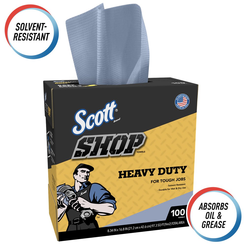 Scott® Shop Towels Heavy Duty, 100 Sheets/Box, 10 Boxes/Case, 1,000