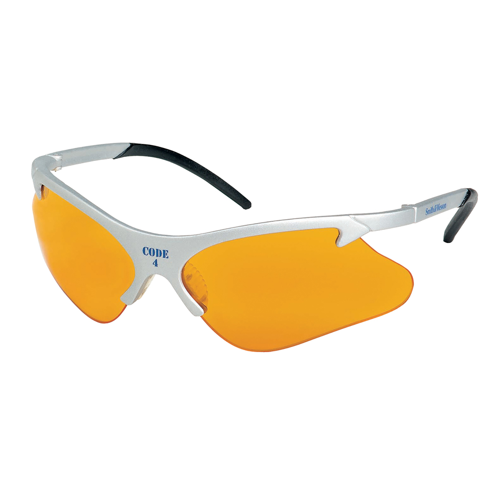 Smith & Wesson® Code 4 Safety Glasses (19835), Platinum Frame, Orange Lens, 12 Pairs / Case