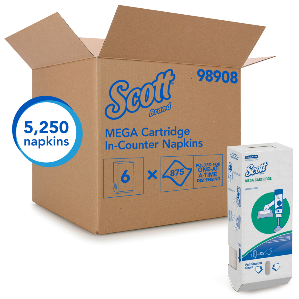 Scott® Mega Cartridge Napkin Box (98908), Disposable Paper Napkins, 6
