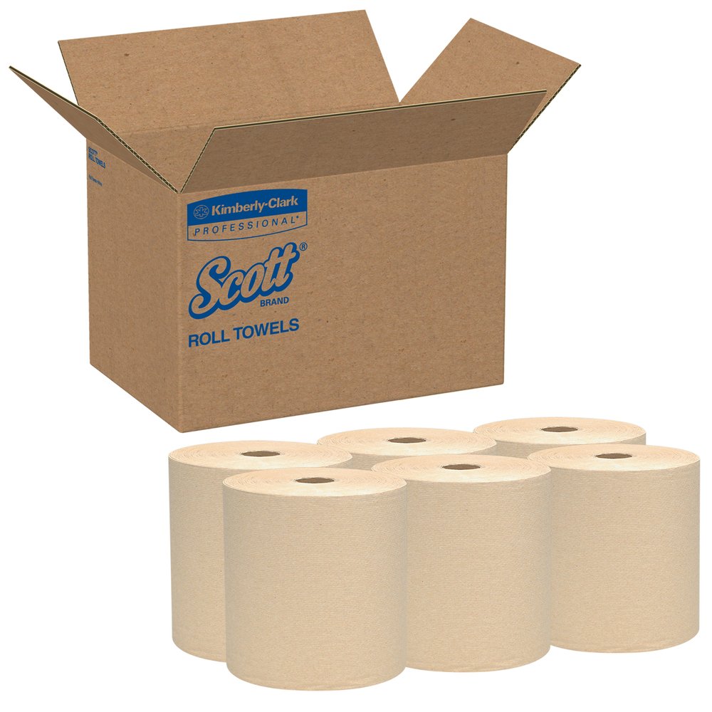 1 Individual Roll of 800' 8 x 800' Roll Poly-bag Protected 1 Individual Roll of 800 Brown Kimberly Clark 04142 Scott Hard Roll Paper Towels Poly-bag Protected 8 x 800 Roll 