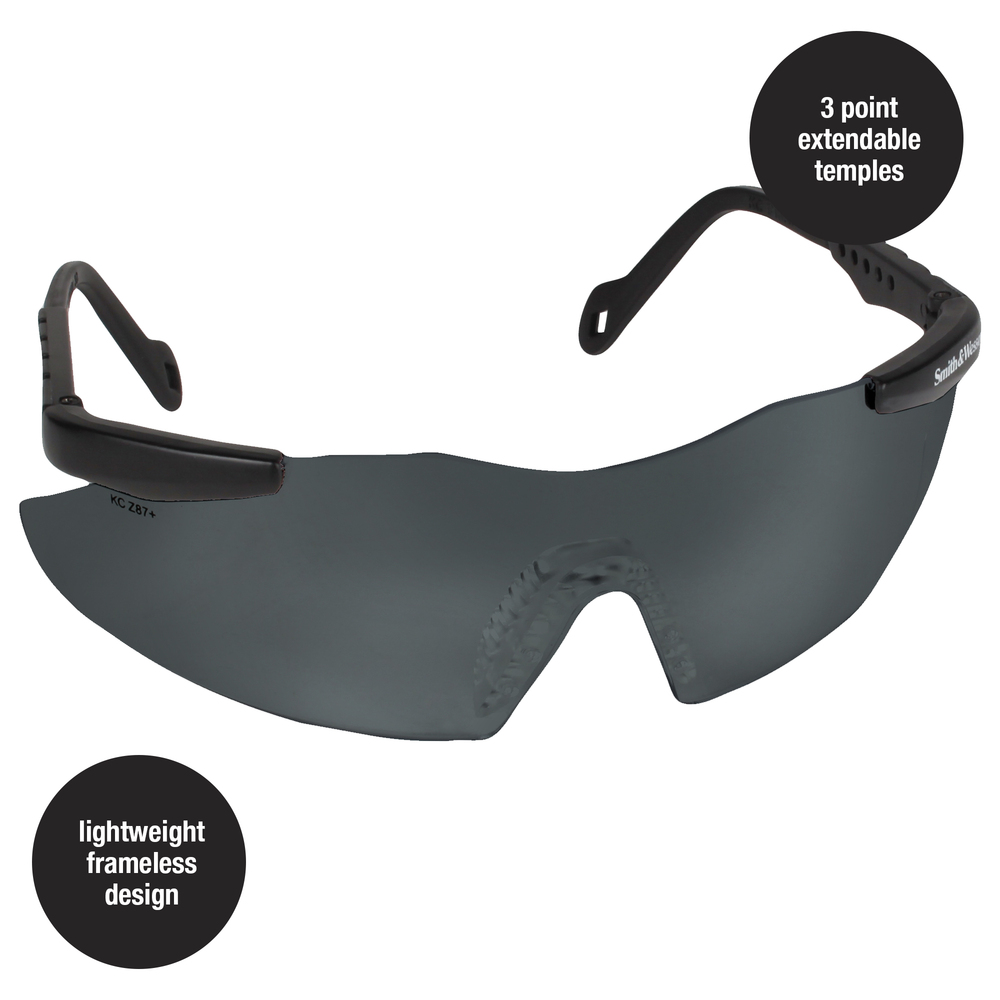 Smith & Wesson® Safety Glasses (19955), Magnum 3G Safety Eyewear, Smoke ...
