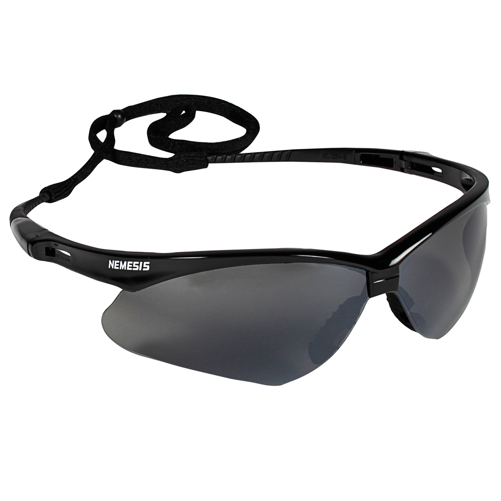 KleenGuard™ V30 Nemesis Safety Glasses (25688), Smoke Mirror with Black Frame, 12 Pairs / Case