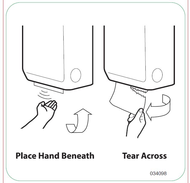 Electronic Scott® Pro Label "Place Hand - Tear Across", Removable - 034098    